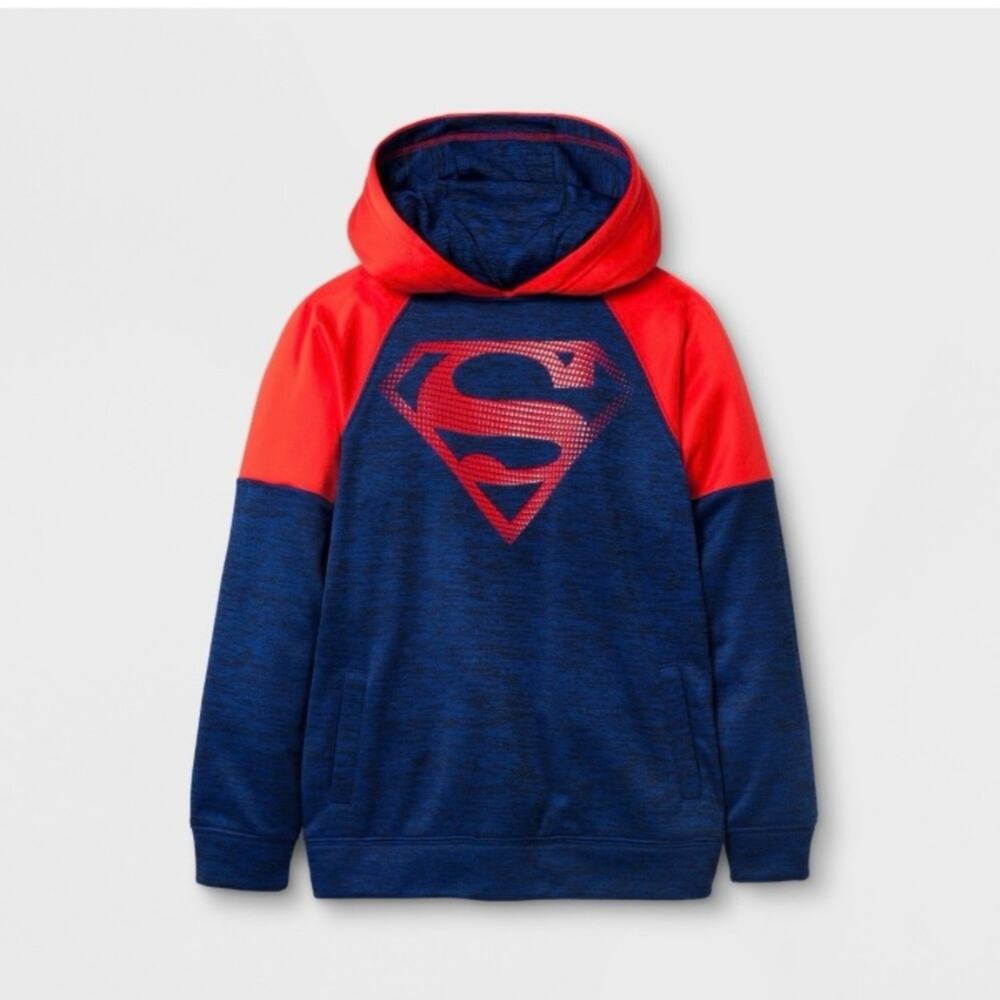 NWOT DC Comics Superman Kids Hoodie - Navy & Red